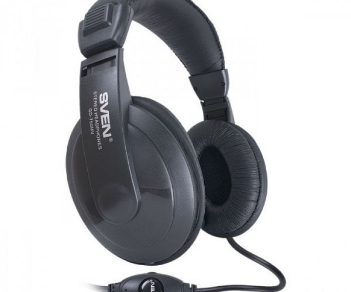 Гарнитура Sven AP-860MV Black, 2 x Mini jack (3.5 мм), накладные, регулятор громкости, микрофон, каб