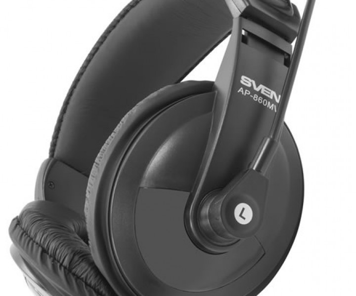 Гарнитура Sven AP-860MV Black, 2 x Mini jack (3.5 мм), накладные, регулятор громкости, микрофон, каб