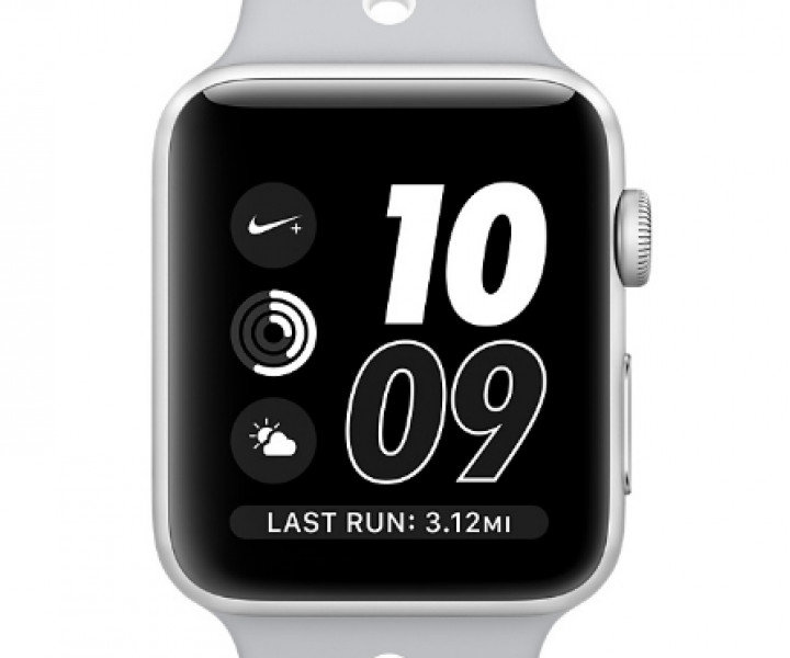 Apple Watch Nike 42mm Silver Aluminum Case with Silver/White Nike Sport Band (MNNT2)