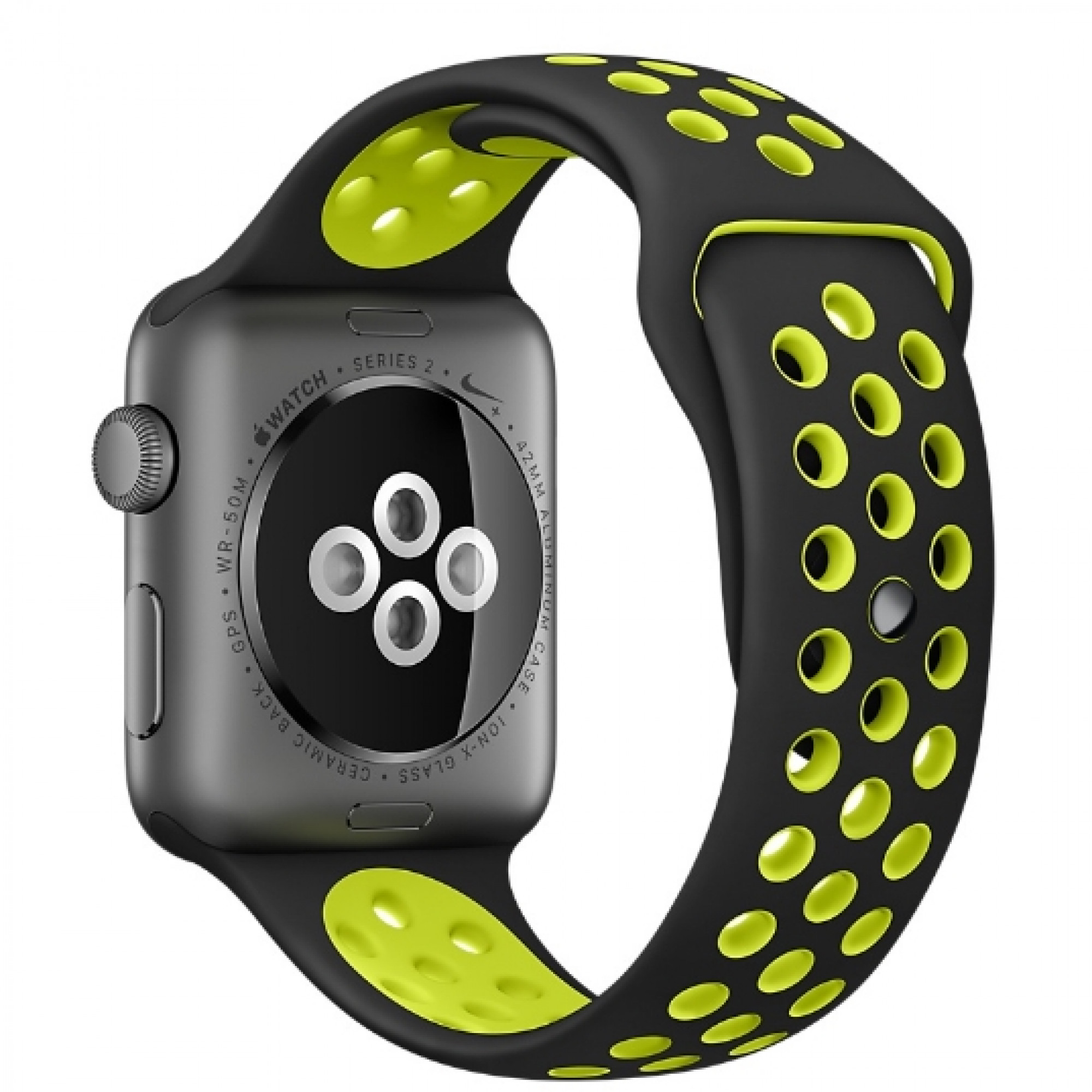 Apple Watch Nike+ 38mm Space Gray Aluminum Case with Black/Volt Nike Sport Band (MP082)