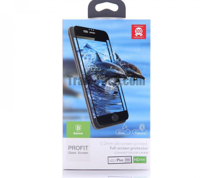 Защитное стекло Baseus 3D Silk Screen для iPhone 7 Plus Black