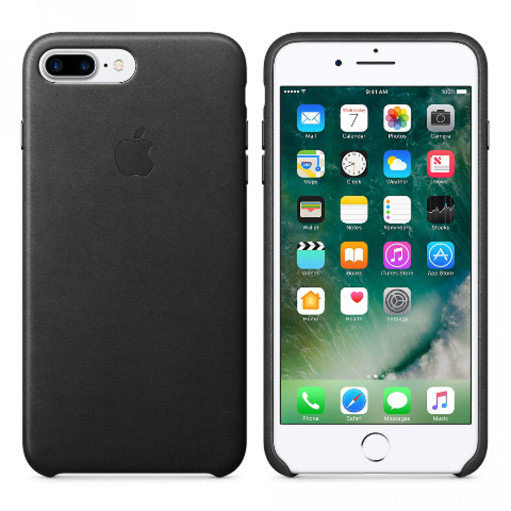 Чохол Apple iPhone 7 Plus Leather Case - Black (MMYJ2)