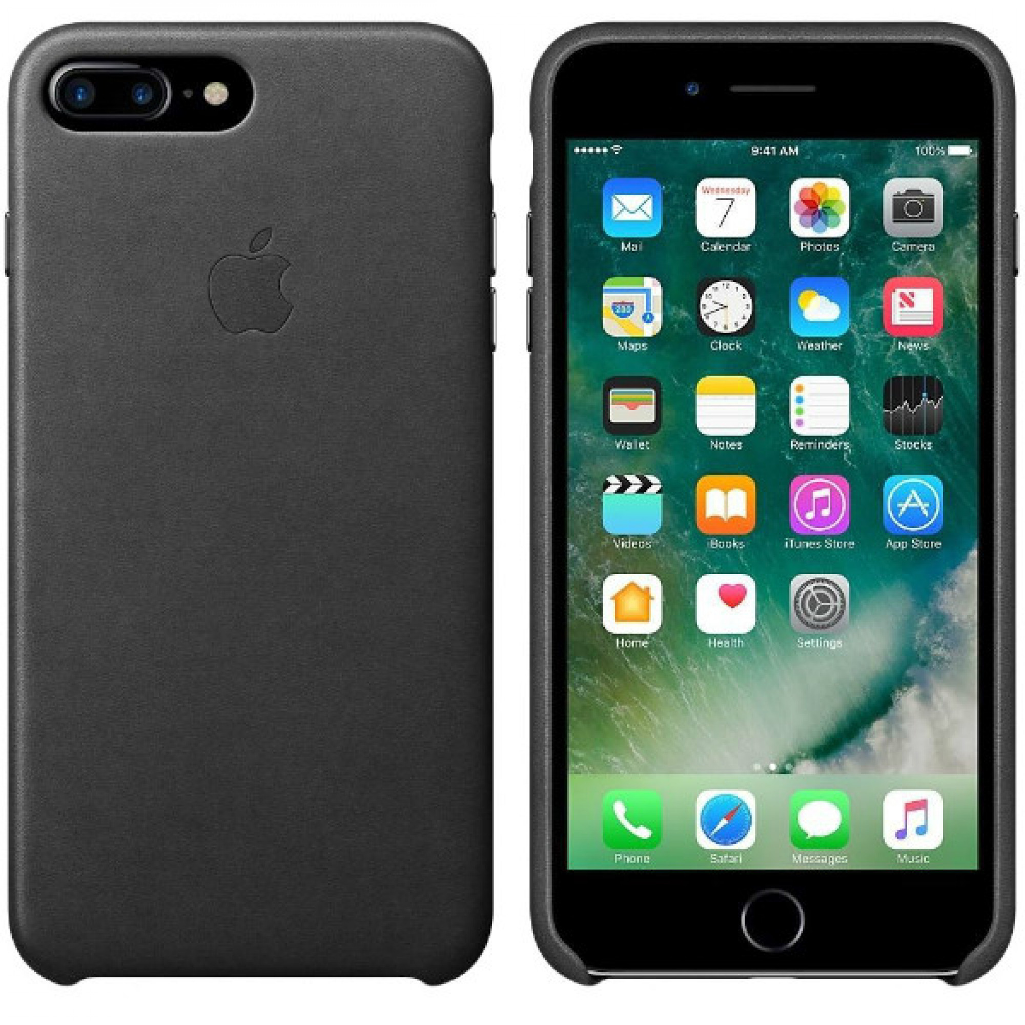 Чохол Apple iPhone 7 Plus Leather Case - Black (MMYJ2)
