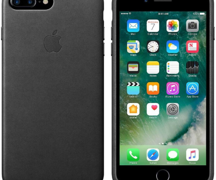 Чохол Apple iPhone 7 Plus Leather Case - Black (MMYJ2)