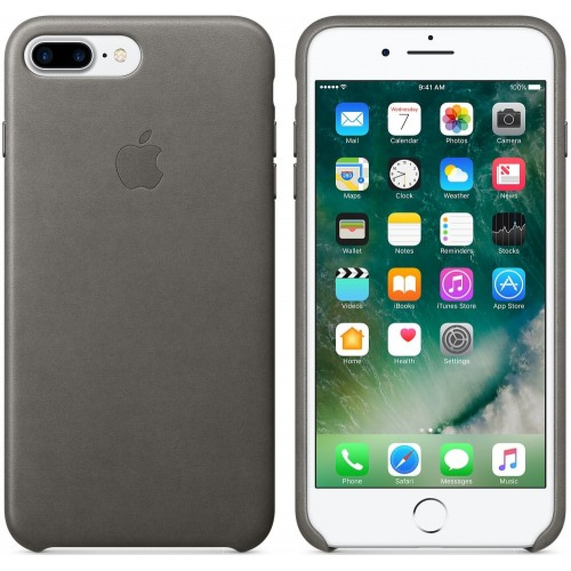 Чохол Apple iPhone 7 Plus Leather Case - Storm Gray (MMYE2)