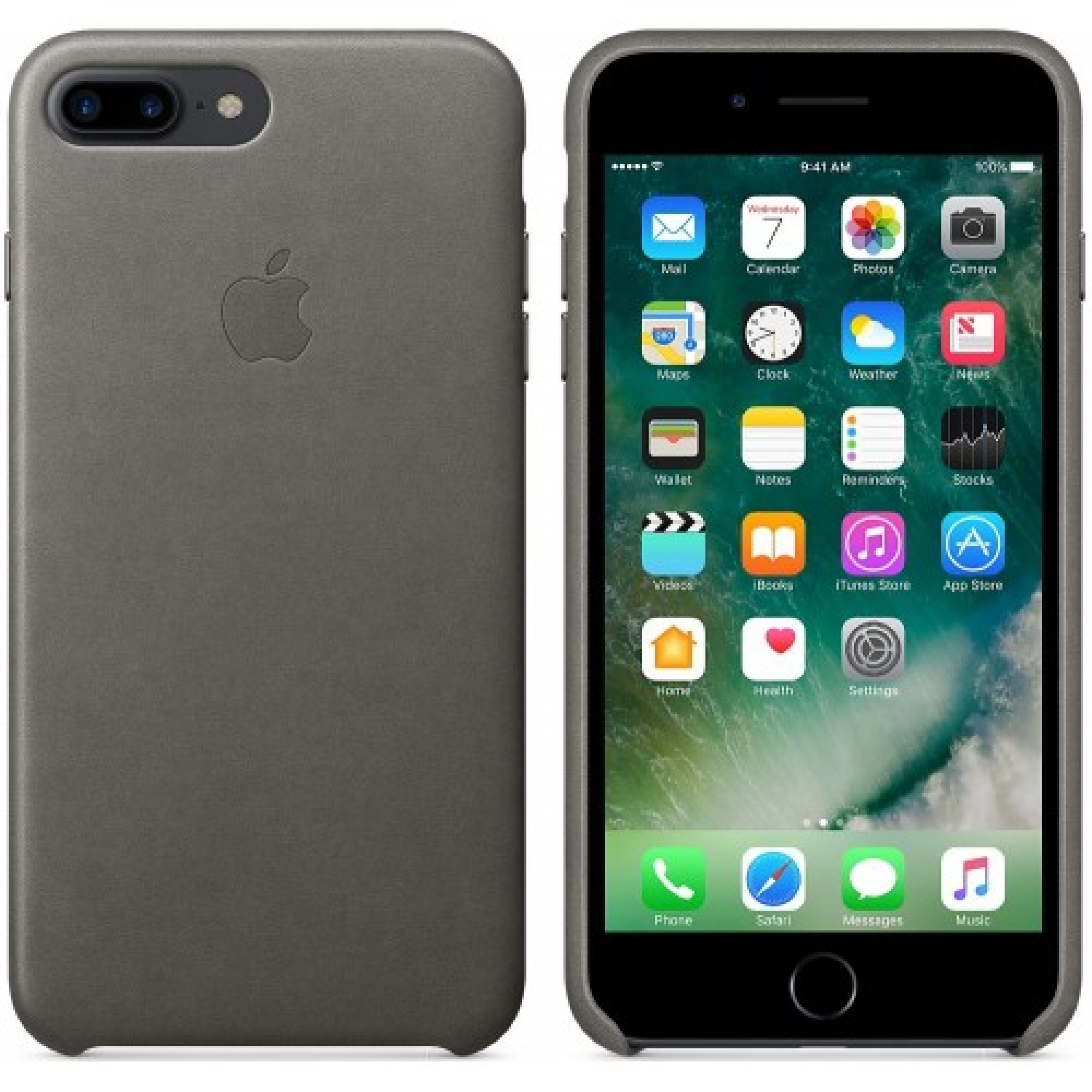 Чохол Apple iPhone 7 Plus Leather Case - Storm Gray (MMYE2)