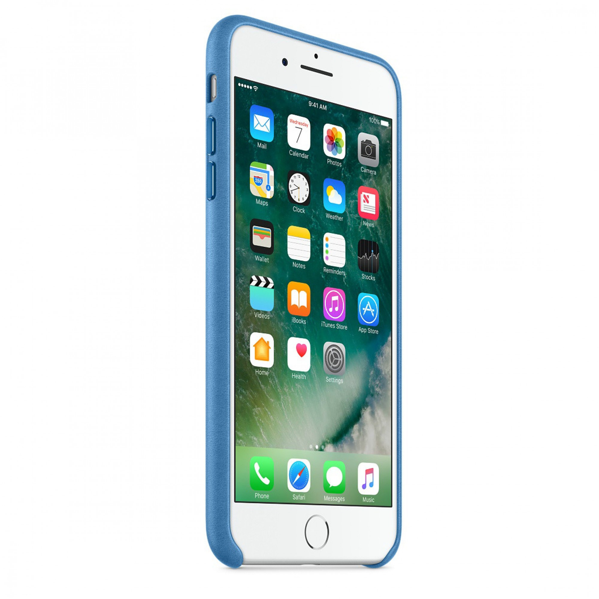 Чохол Apple iPhone 7 Plus Leather Case - Sea Blue (MMYH2)