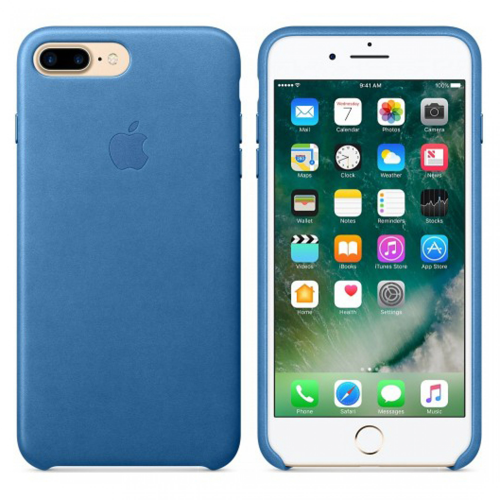 Чохол Apple iPhone 7 Plus Leather Case - Sea Blue (MMYH2)