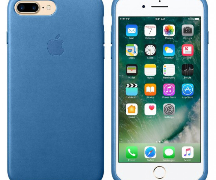 Чохол Apple iPhone 7 Plus Leather Case - Sea Blue (MMYH2)