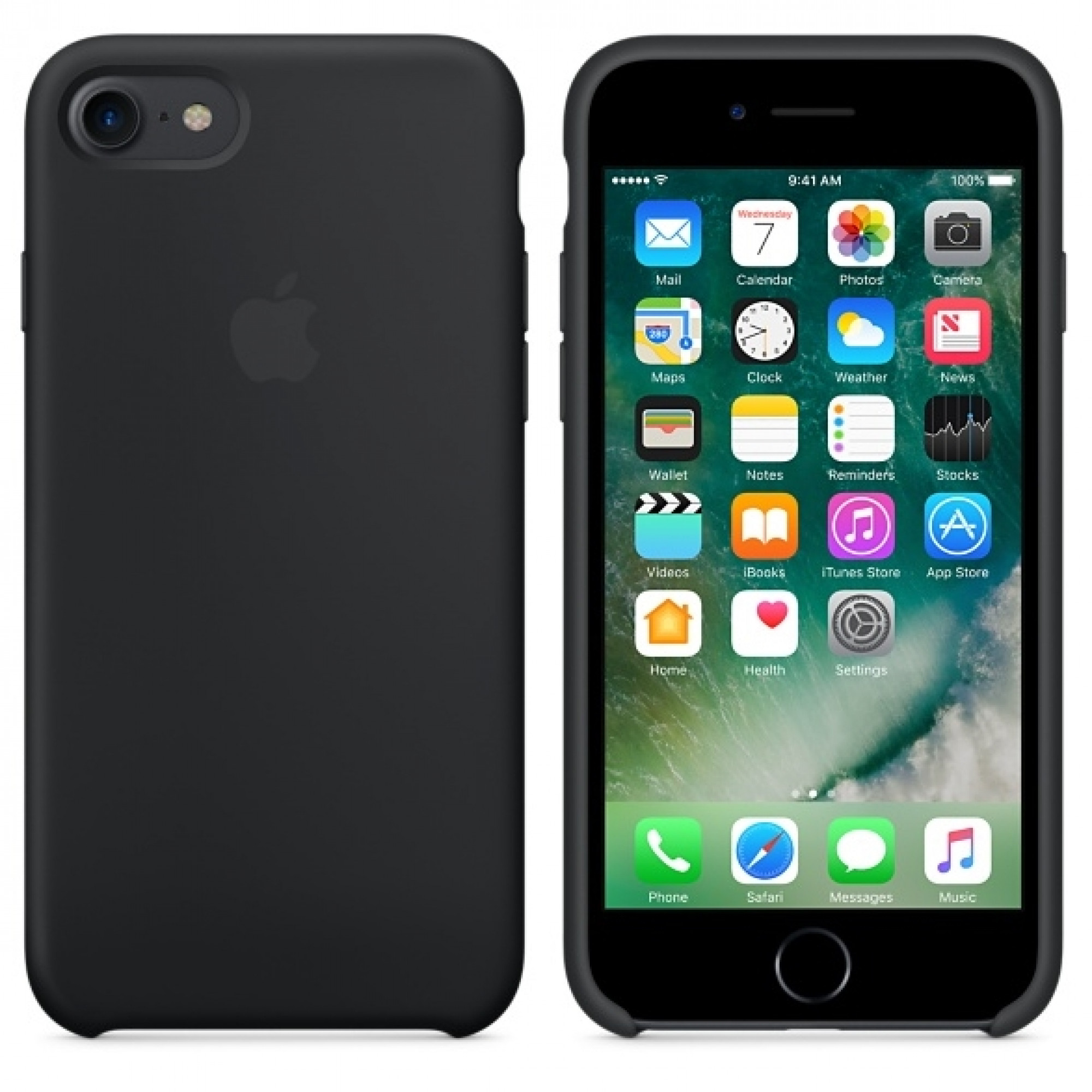 Чохол Apple iPhone 7 Silicone Case - Black (MMW82)