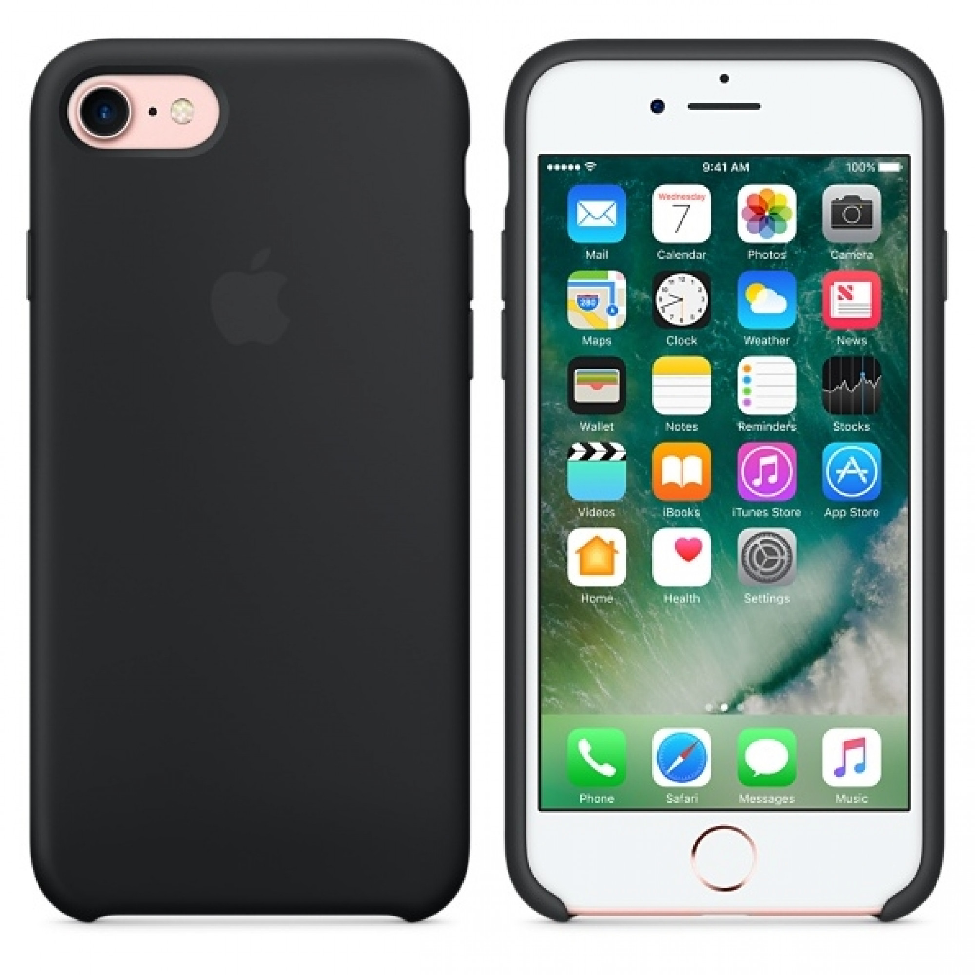 Чохол Apple iPhone 7 Silicone Case - Black (MMW82)