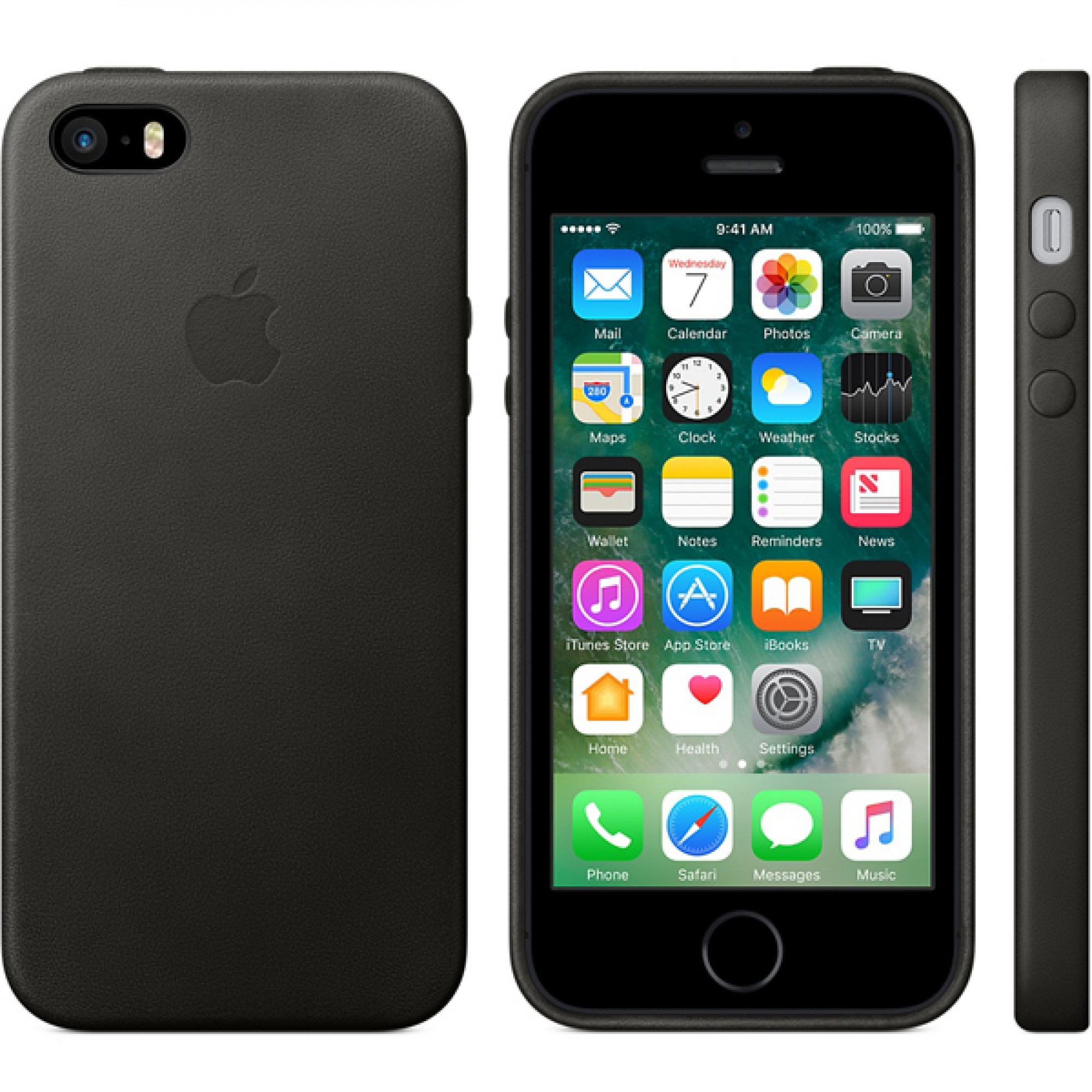 Чохол Leather Case для iPhone 5 / 5s / SE Black
