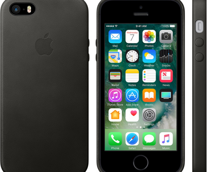 Чохол Leather Case для iPhone 5 / 5s / SE Black