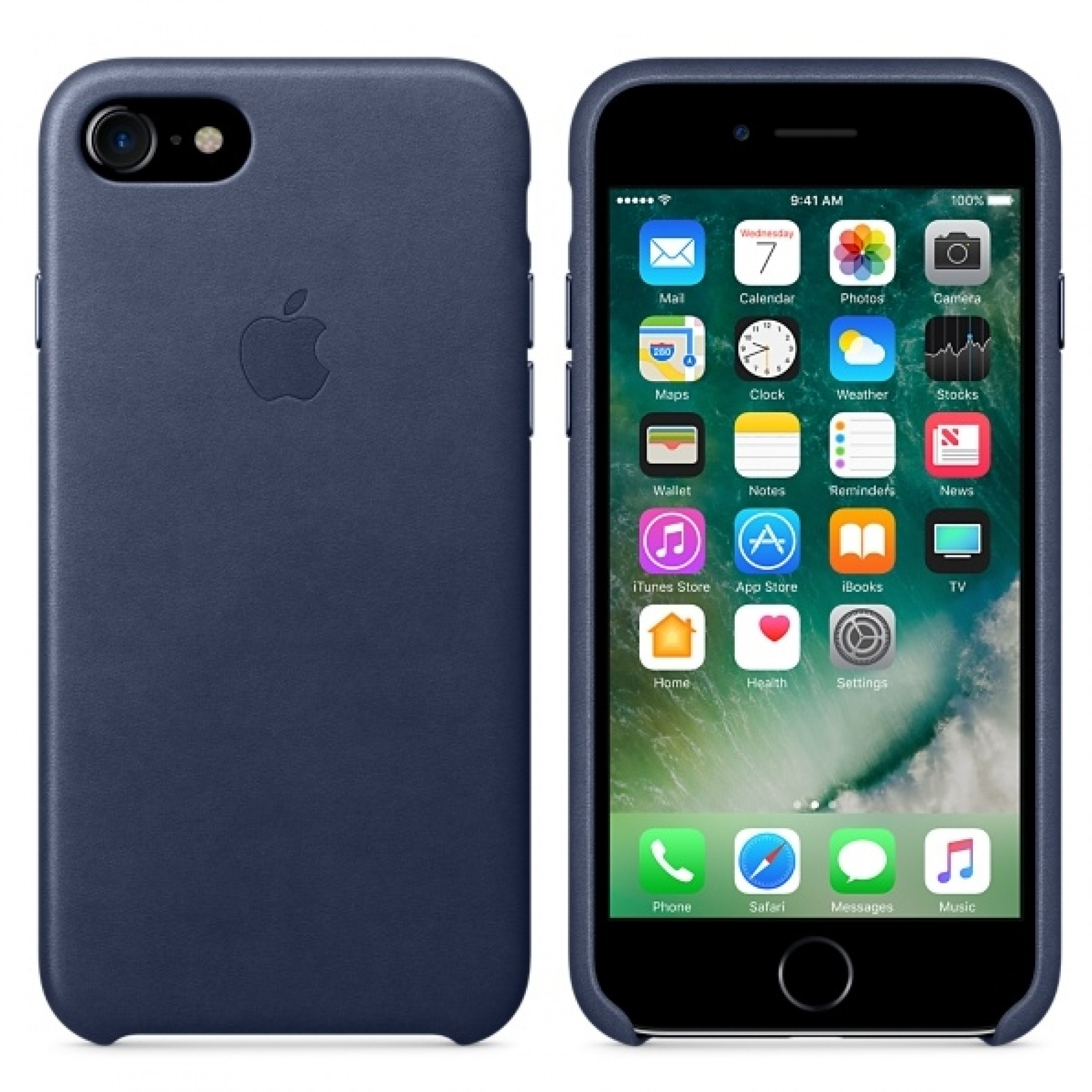 Чохол Apple iPhone 7 Leather Case - Midnight Blue (MMY32)