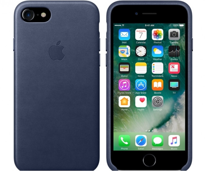 Чохол Apple iPhone 7 Leather Case - Midnight Blue (MMY32)