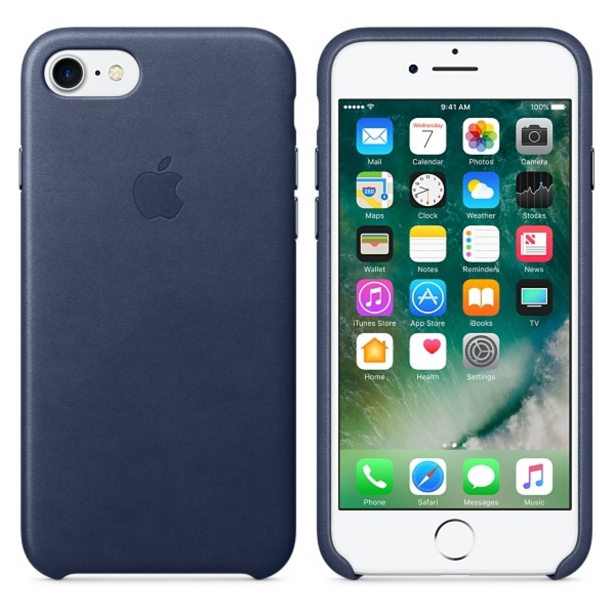 Чохол Apple iPhone 7 Leather Case - Midnight Blue (MMY32)