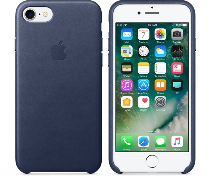 Чохол Apple iPhone 7 Leather Case - Midnight Blue (MMY32)