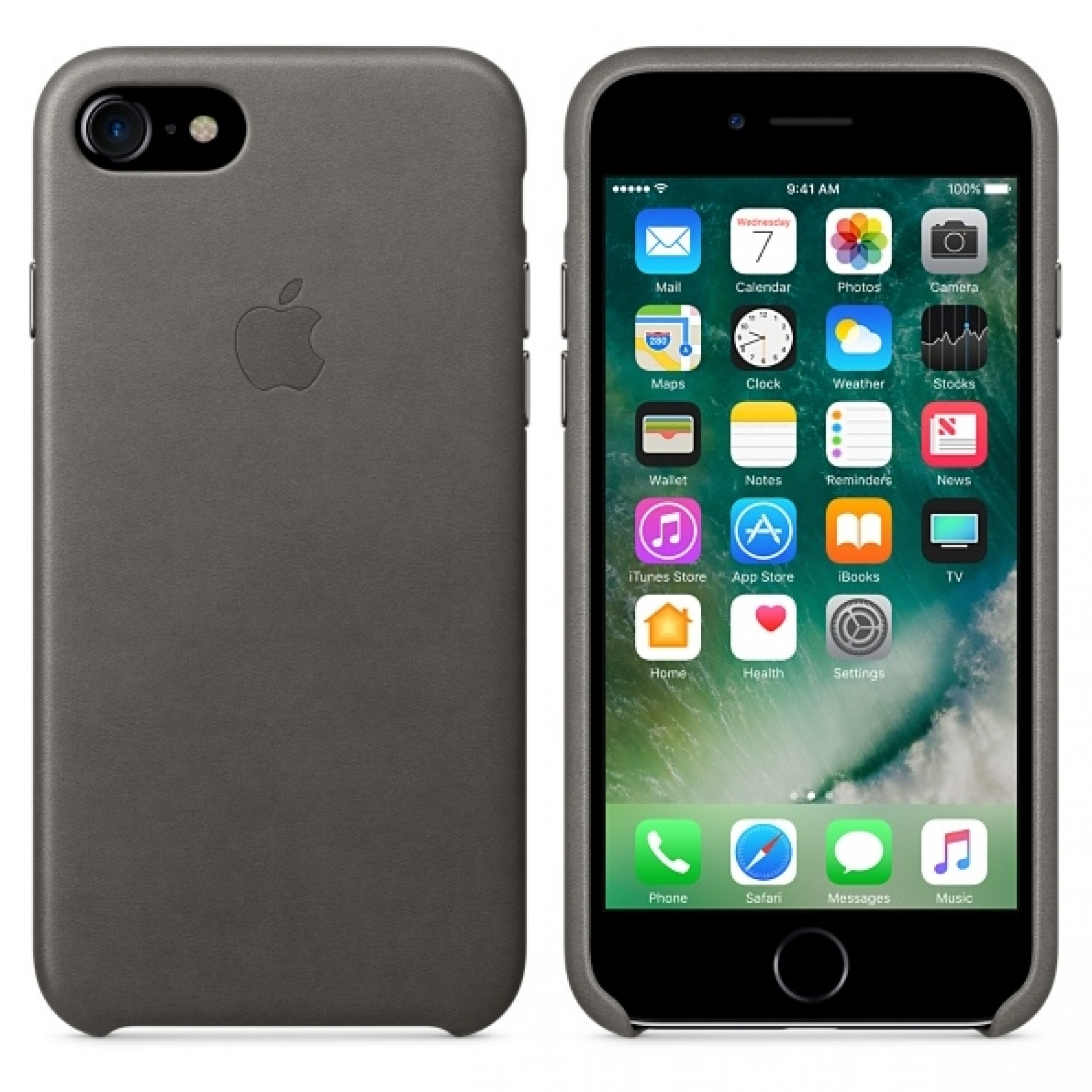 Чохол Apple iPhone 7 Leather Case - Storm Gray (MMYE2)