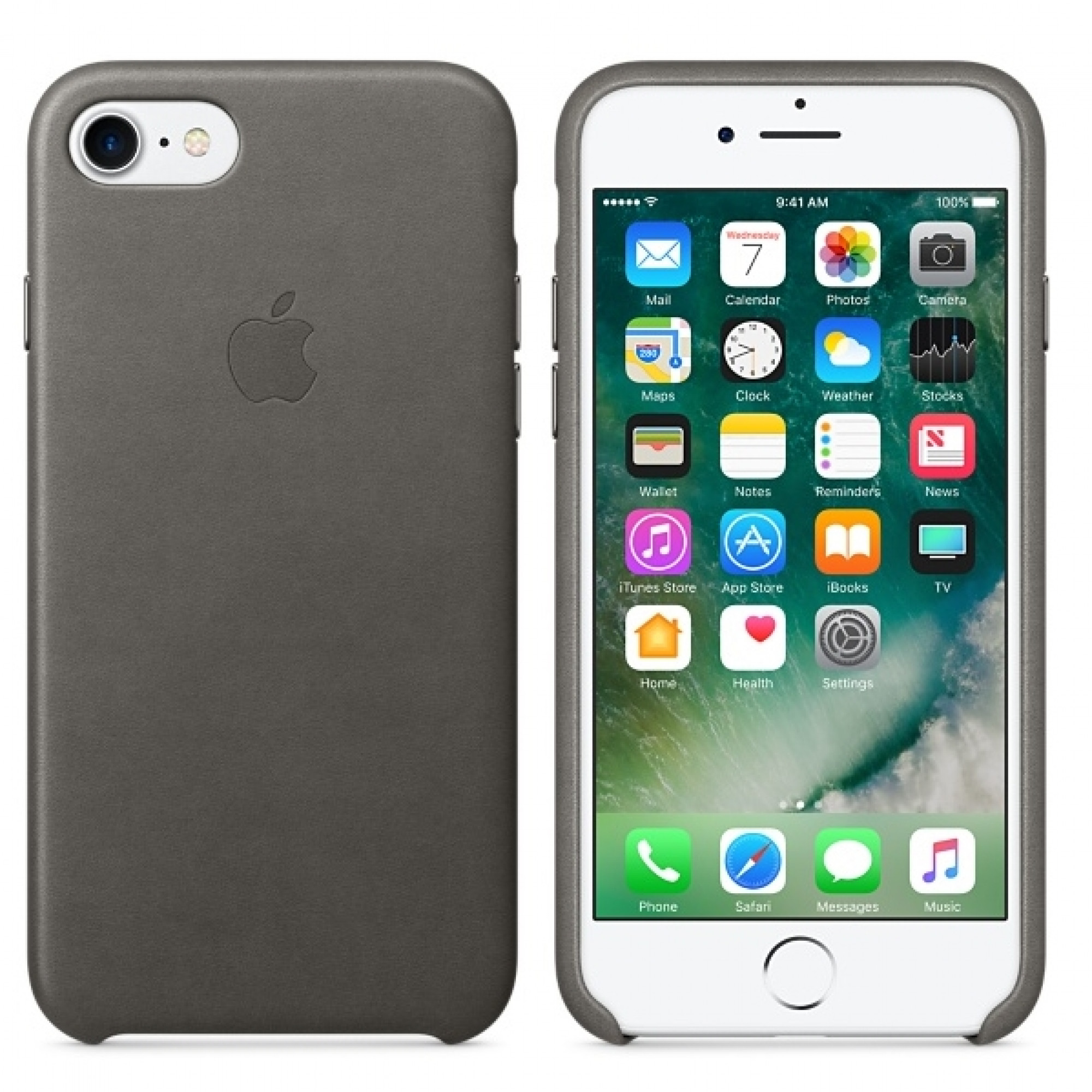 Чохол Apple iPhone 7 Leather Case - Storm Gray (MMYE2)
