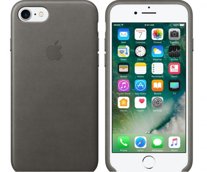 Чохол Apple iPhone 7 Leather Case - Storm Gray (MMYE2)