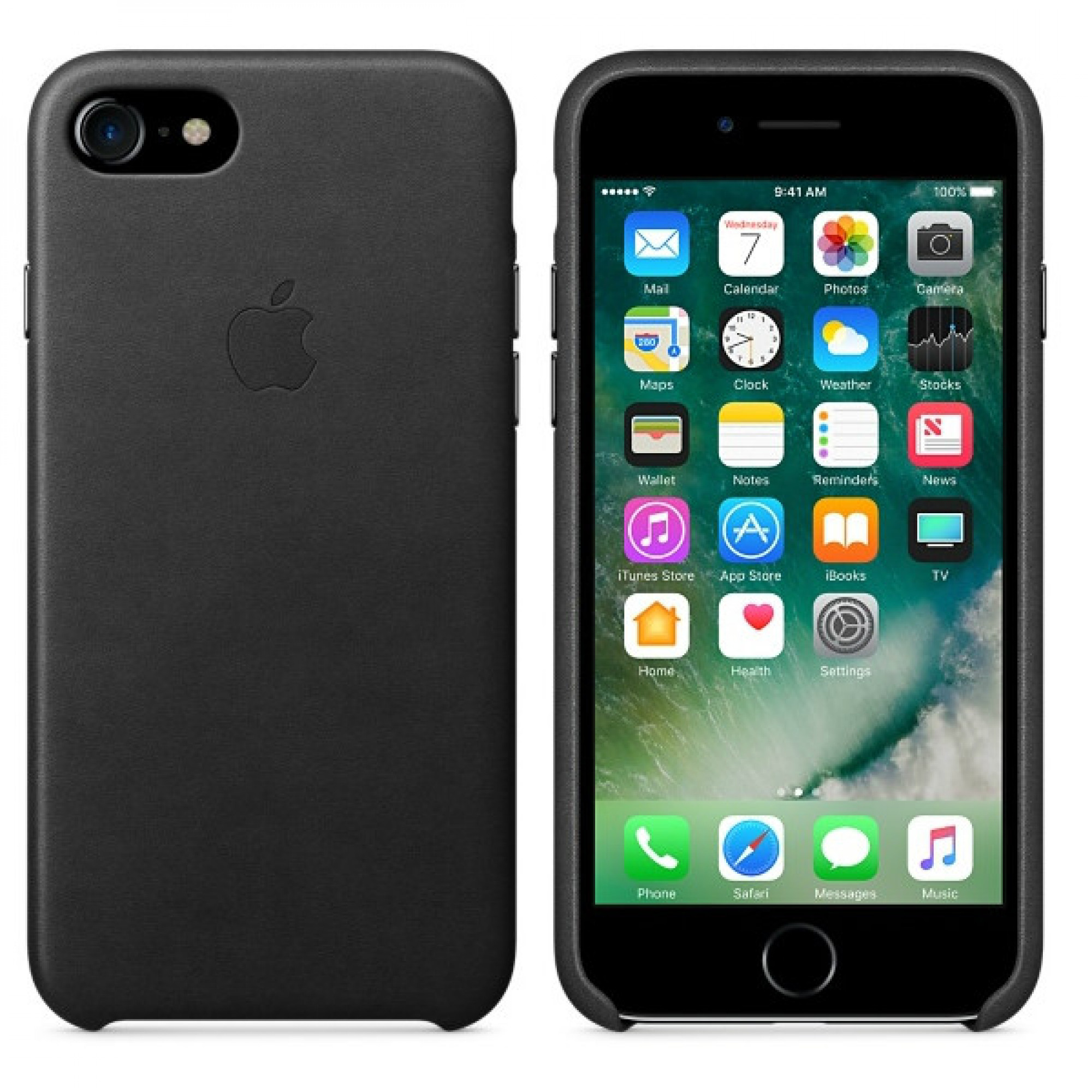 Чохол Apple iPhone 7 Leather Case - Black (MMY52)