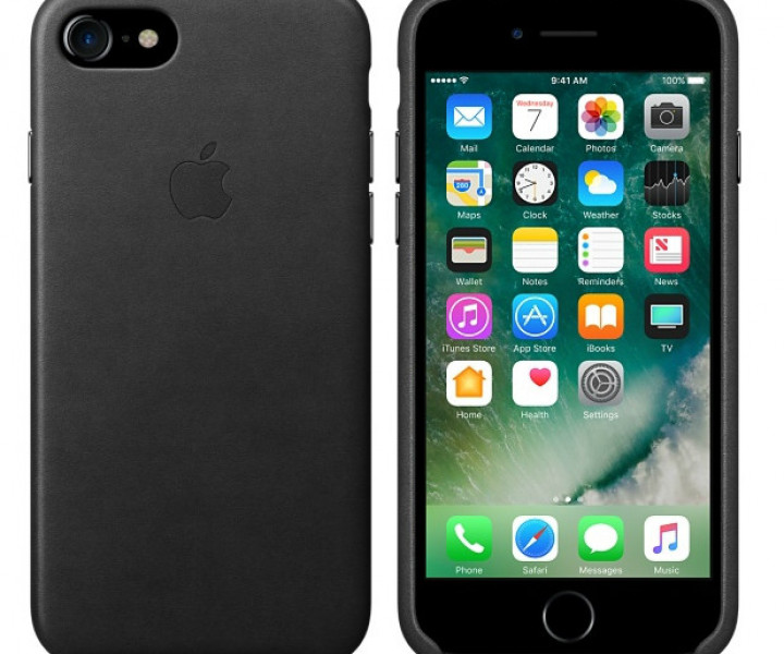 Чохол Apple iPhone 7 Leather Case - Black (MMY52)