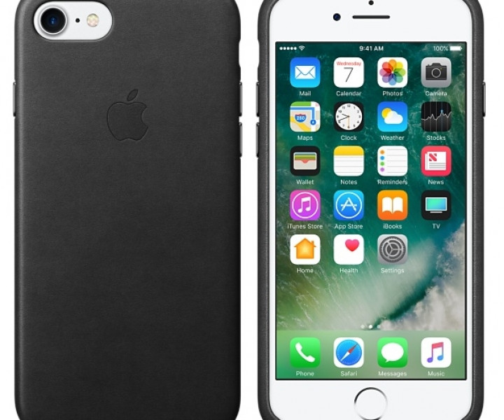 Чохол Apple iPhone 7 Leather Case - Black (MMY52)