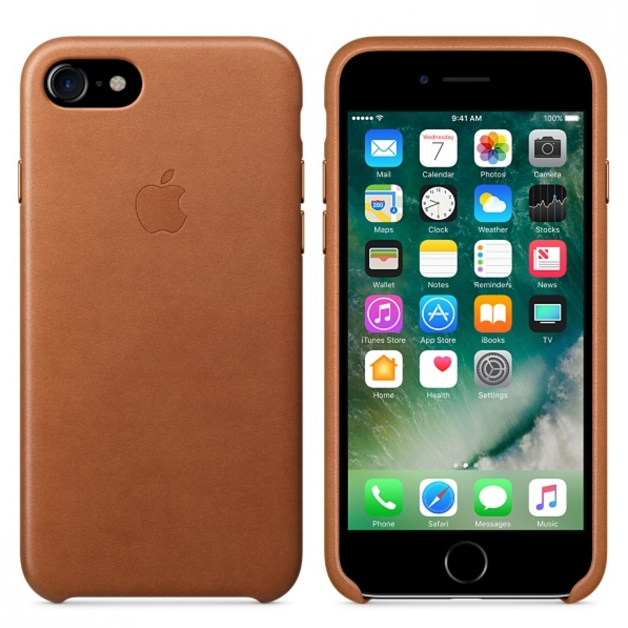 Чохол Apple iPhone 7 Leather Case - Saddle Brown (MMY22)