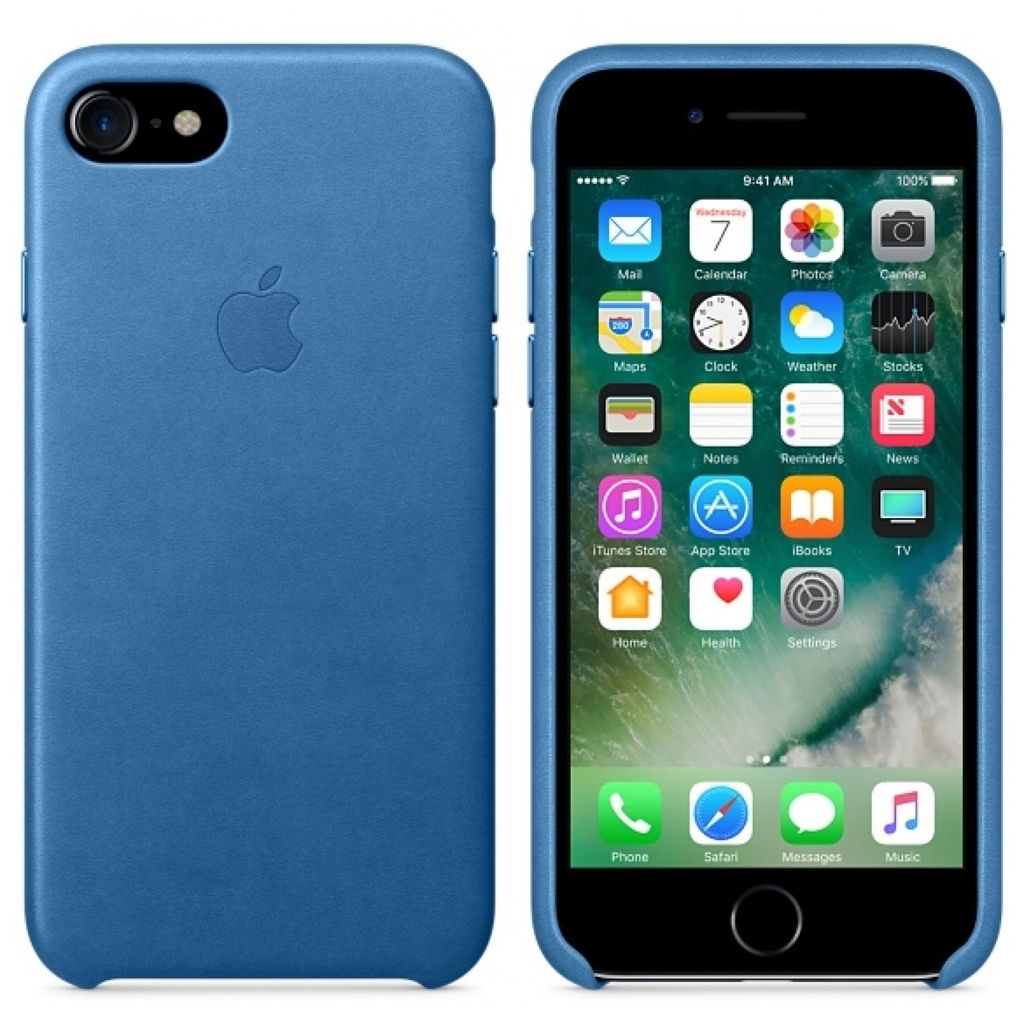 Чохол Apple iPhone 7 Leather Case - Sea Blue (MMYH2)