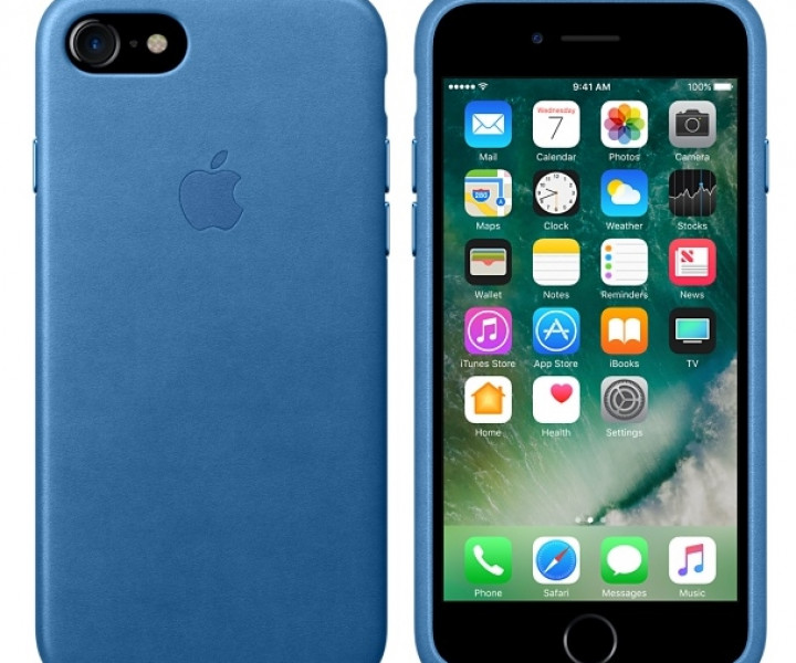 Чохол Apple iPhone 7 Leather Case - Sea Blue (MMYH2)