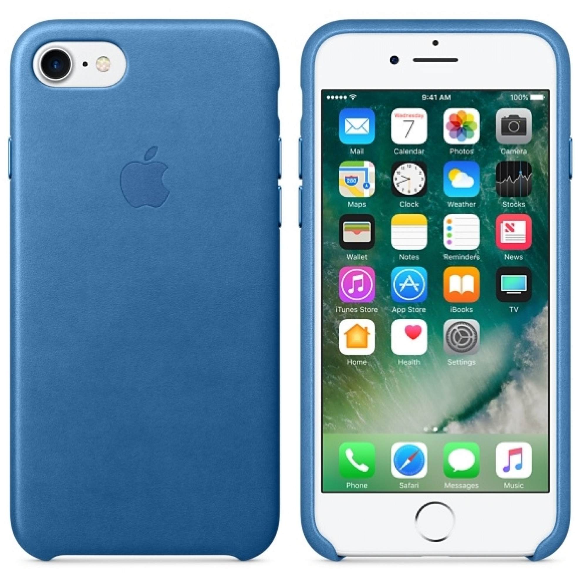 Чохол Apple iPhone 7 Leather Case - Sea Blue (MMYH2)