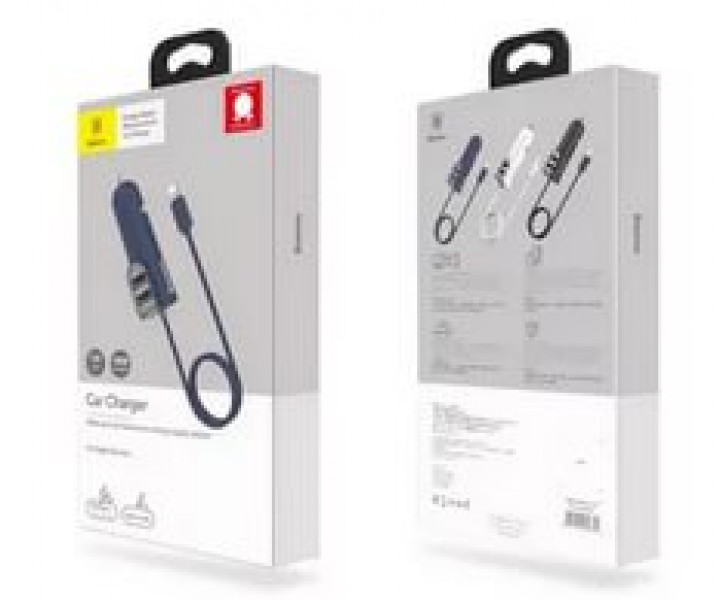 АЗП Baseus Energy Station with Line Multi (2USB + Lighting) Black