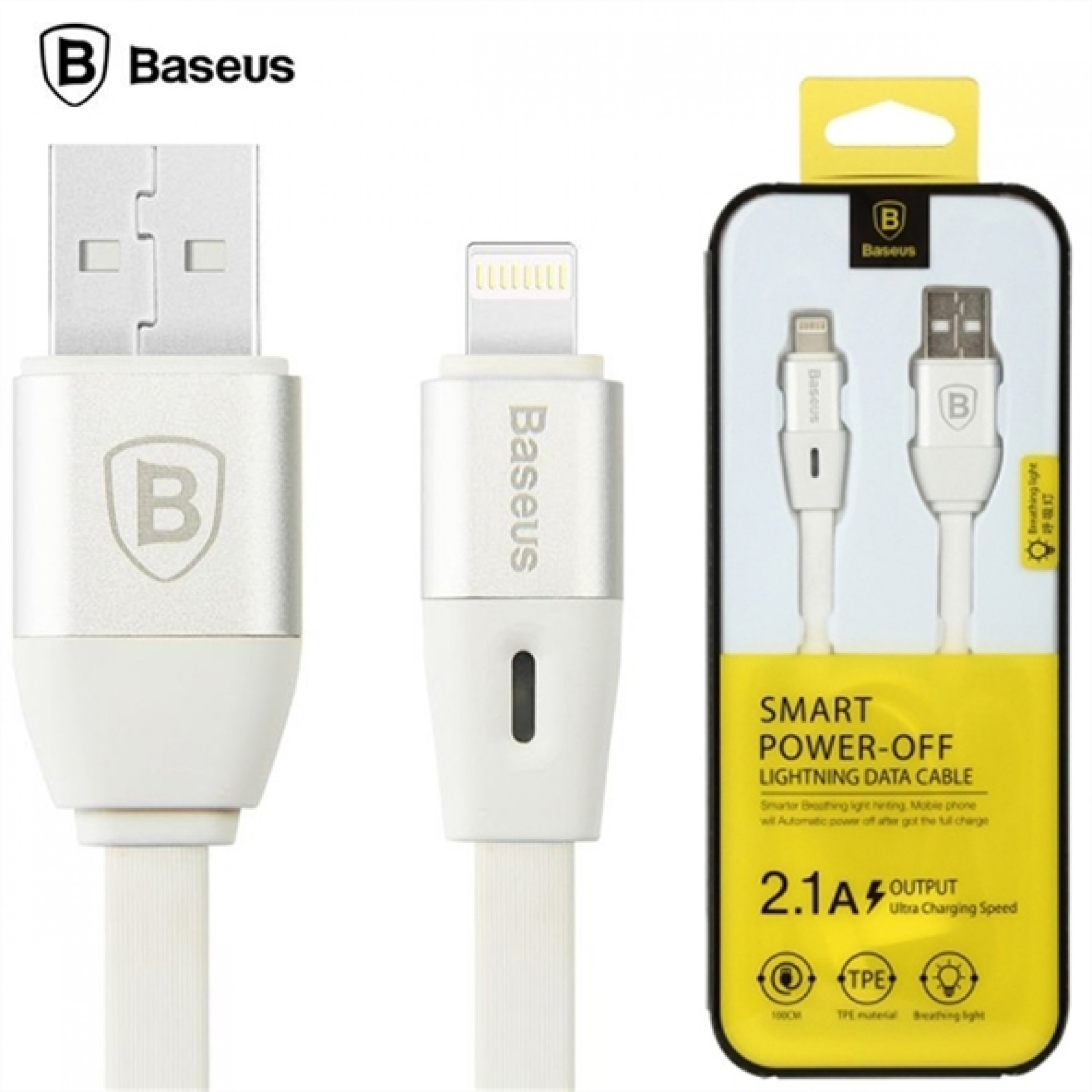 Кабель Baseus Smart Power-off Lightning White-Silver