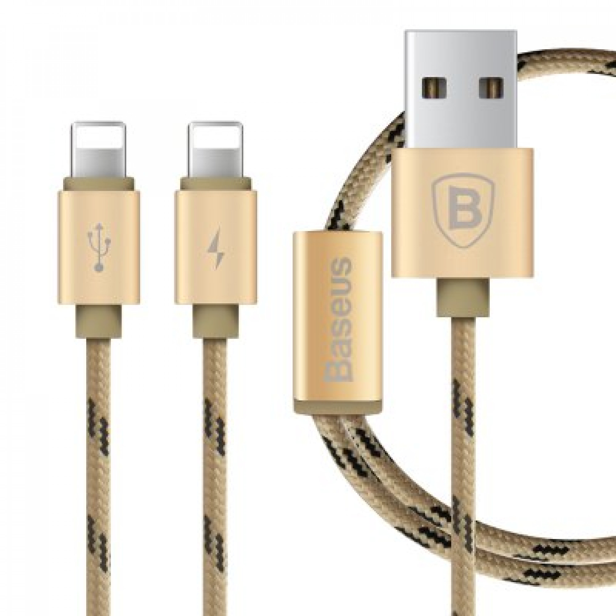 Кабель Baseus Portman Series 2in1 (2 Lightning) Gold