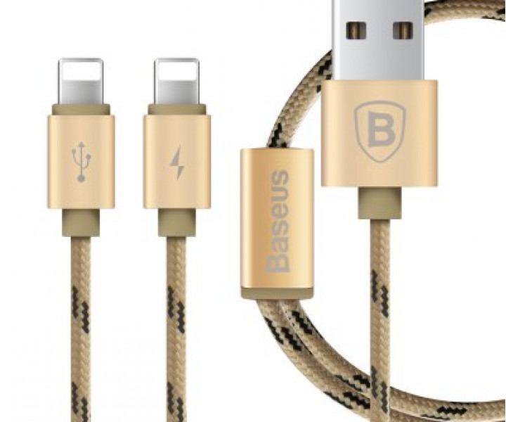 Кабель Baseus Portman Series 2in1 (2 Lightning) Gold