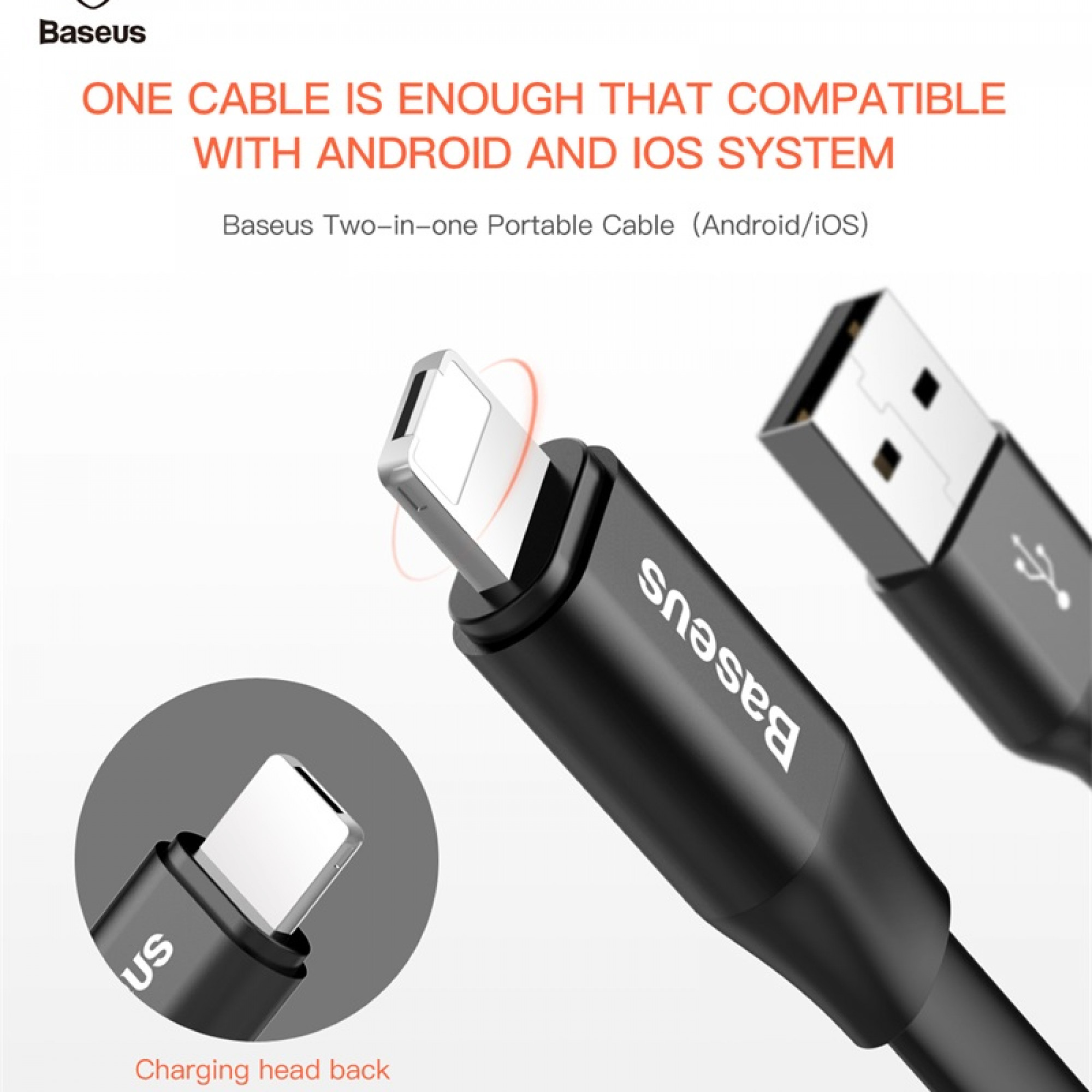 Кабель Baseus 2in1 Portable (Lightning Micro) Black