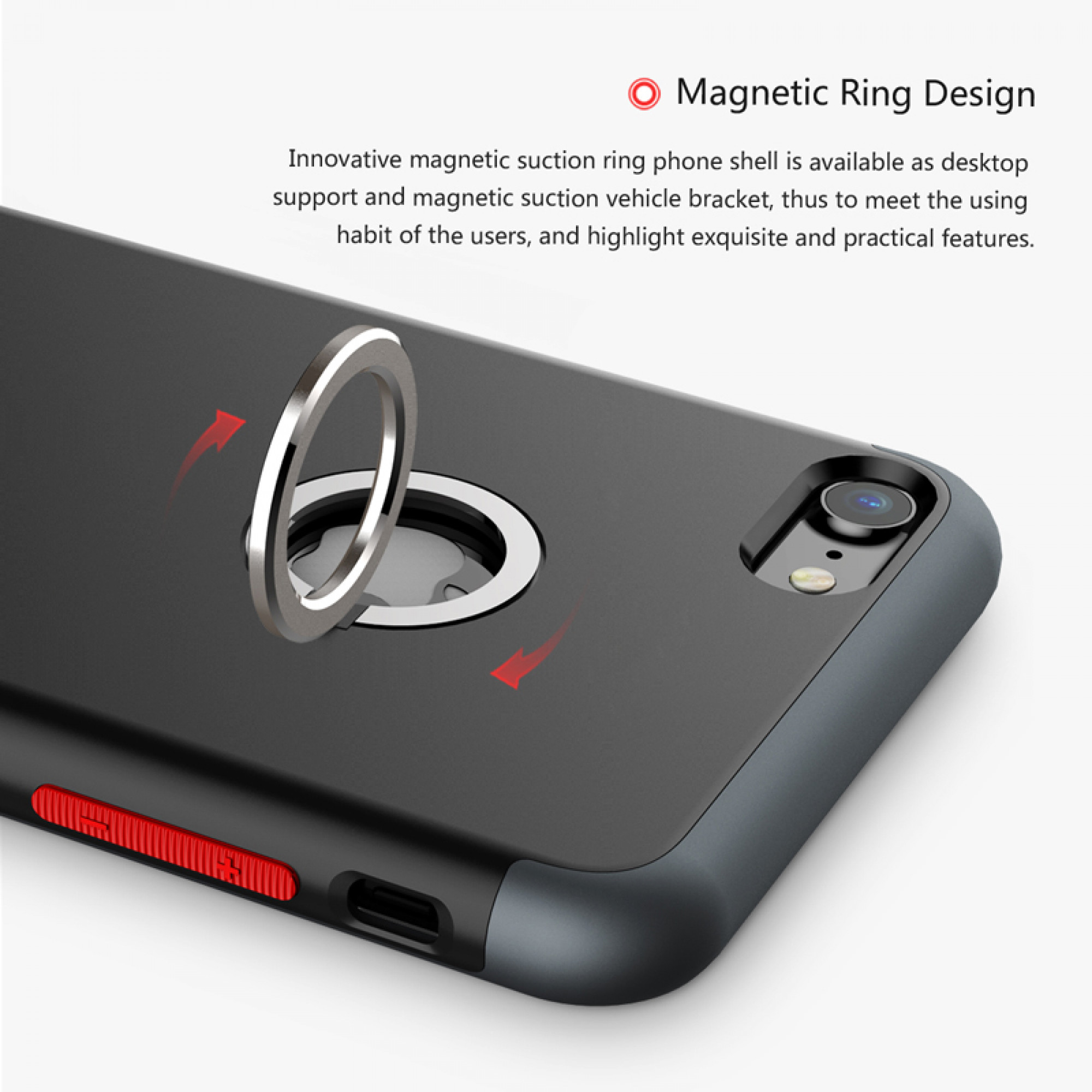 Чохол Baseus Magnetic Ring для iPhone 7 Black