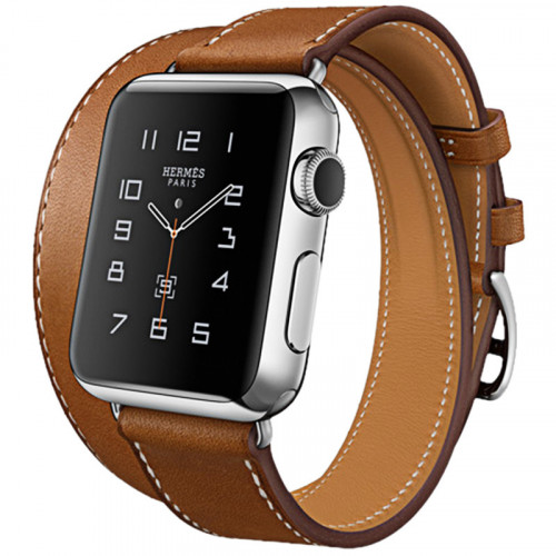 Ремешок Apple Watch 38mm Hermes Double Tour Leather Band Fauve Barenia