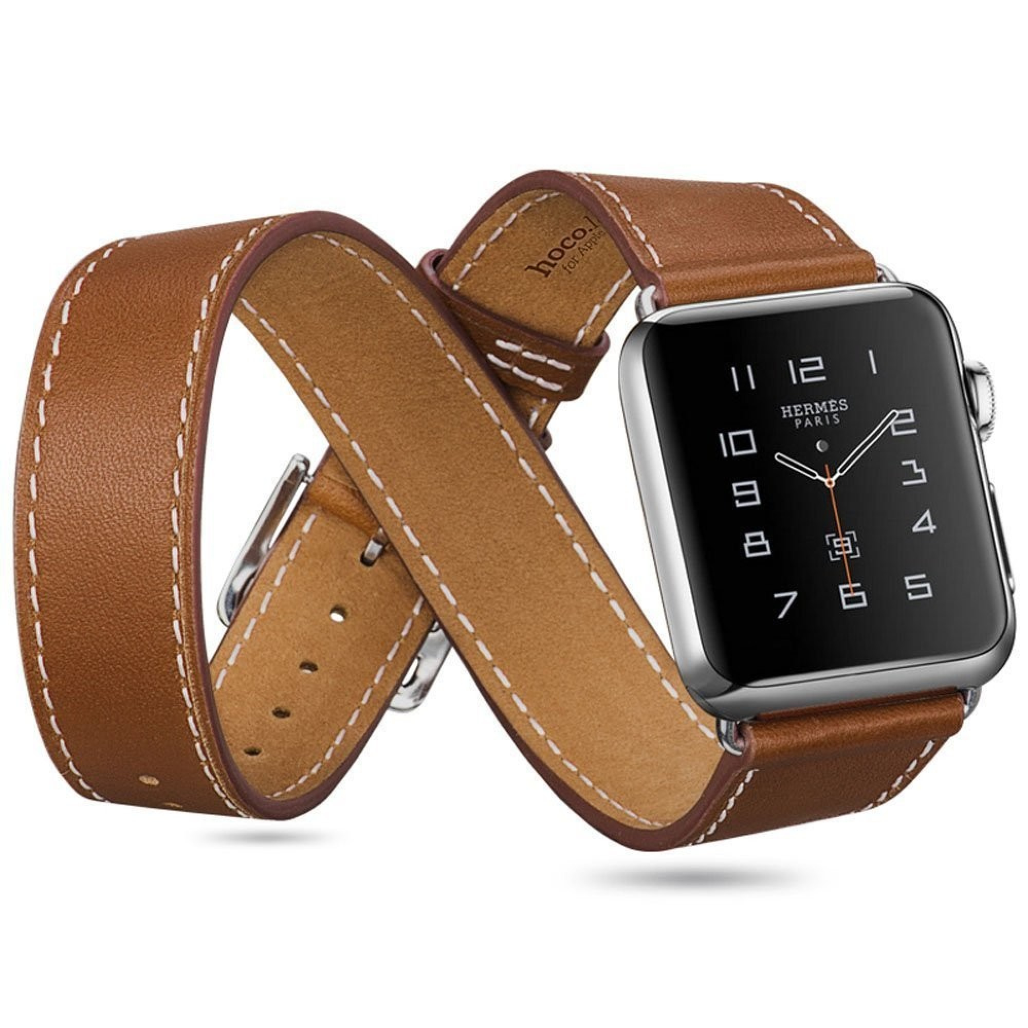 Ремешок Apple Watch 38mm Hermes Double Tour Leather Band Fauve Barenia