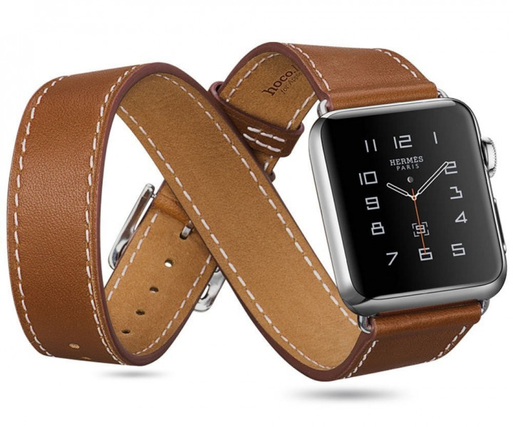 Ремешок Apple Watch 38mm Hermes Double Tour Leather Band Fauve Barenia