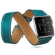 Ремінець Apple Watch 38mm Hermes Double Tour Leather Band Bleu Agate Epsom
