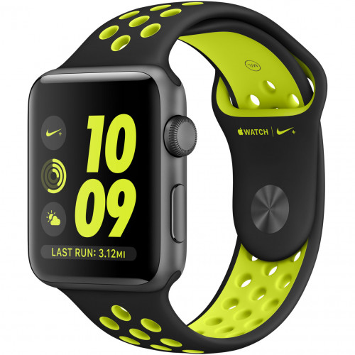 Ремешок Apple Watch 42mm Nike Sport Band Black/Volt