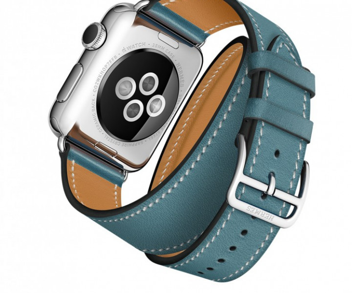 Ремінець Apple Watch 38mm Hermes Double Tour Leather Band Bleu Agate Epsom