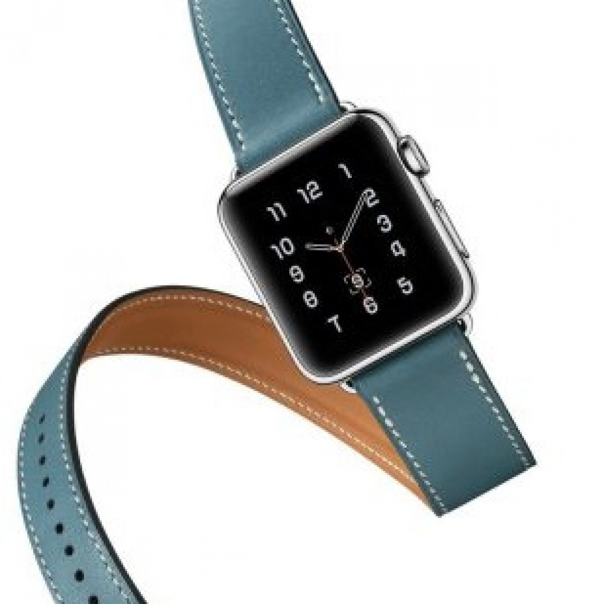 Ремешок Apple Watch 38mm Hermes Single Tour Leather Band Bleu Agate Epsom