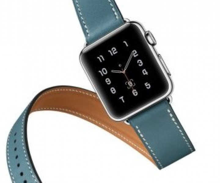 Ремешок Apple Watch 38mm Hermes Single Tour Leather Band Bleu Agate Epsom