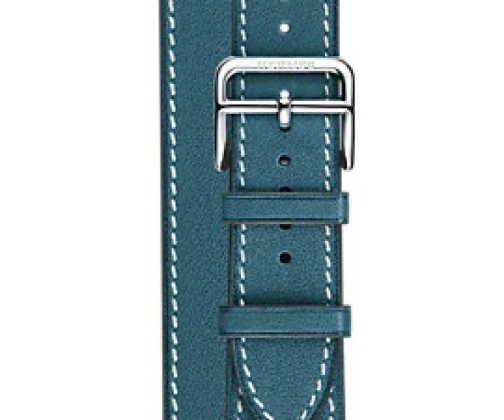 Ремешок Apple Watch 38mm Hermes Single Tour Leather Band Bleu Agate Epsom