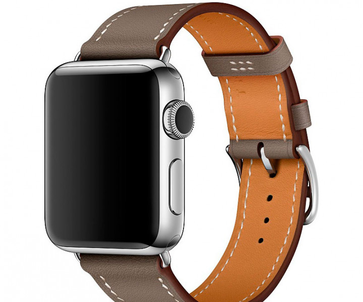 Ремешок Apple Watch 42mm Hermes Single Tour Leather Band Fauve Barenia