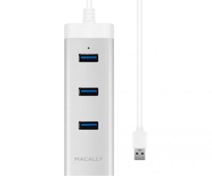 Трехпортовый USB 3.0 хаб Macally с Gigabit Ethernet портом (U3HUBGBA)