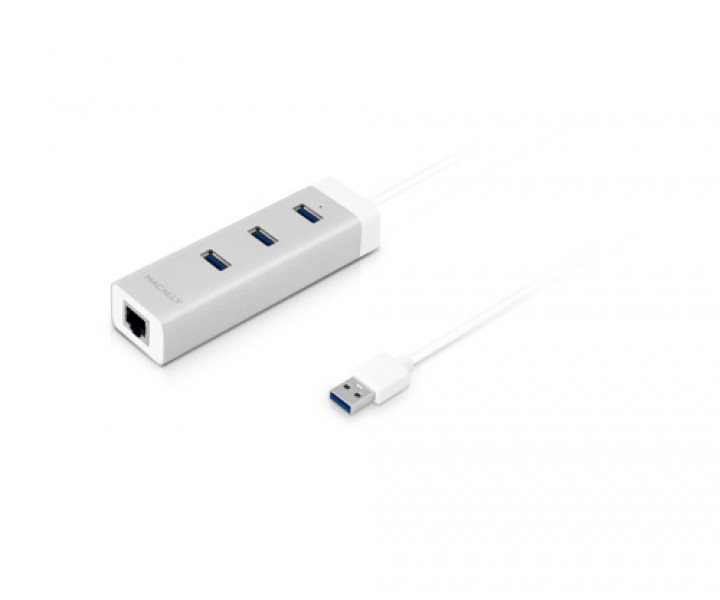 Трехпортовый USB 3.0 хаб Macally с Gigabit Ethernet портом (U3HUBGBA)