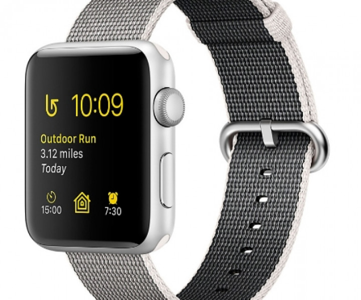 Apple Watch Series 2 38mm Silver Aluminum Case with Pearl Woven Nylon Band (MNNX2)